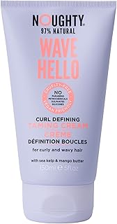 Noughty 97% Natural, Wave Hello Curl Taming Cream, 97% Natural Sulphate Free Vegan Curl Defining Haircare, Vitamin Rich Smoothing Formula for Curly and Wavy Hair, with Sea Kelp and Mango Butter 150ml