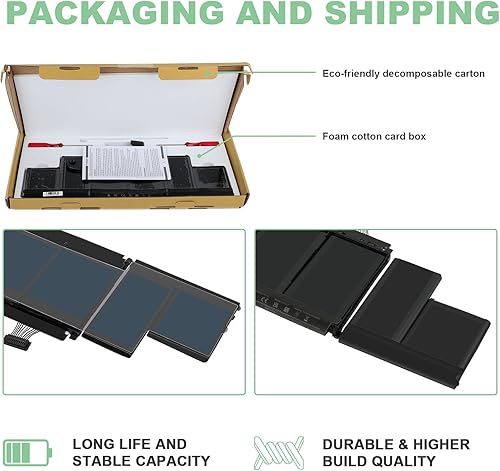 Miniatura 8 de Fancy Buying Batería de repuesto para laptop A1417 para MacBook Pro de 15 pulgadas Retina A1398 mediados de 2012 principios de 2013, compatible con