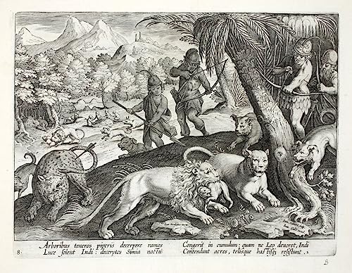 Gravures Chasse au cerf avec des chiens Jan Collaert impression d'art sur toile 60x90cm