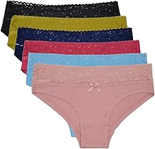 Women's Lace Panties, Cotton Blend Sheer Design Comfortable with Elastic Waistband, 3Pcs for Everyday and Special Occasions