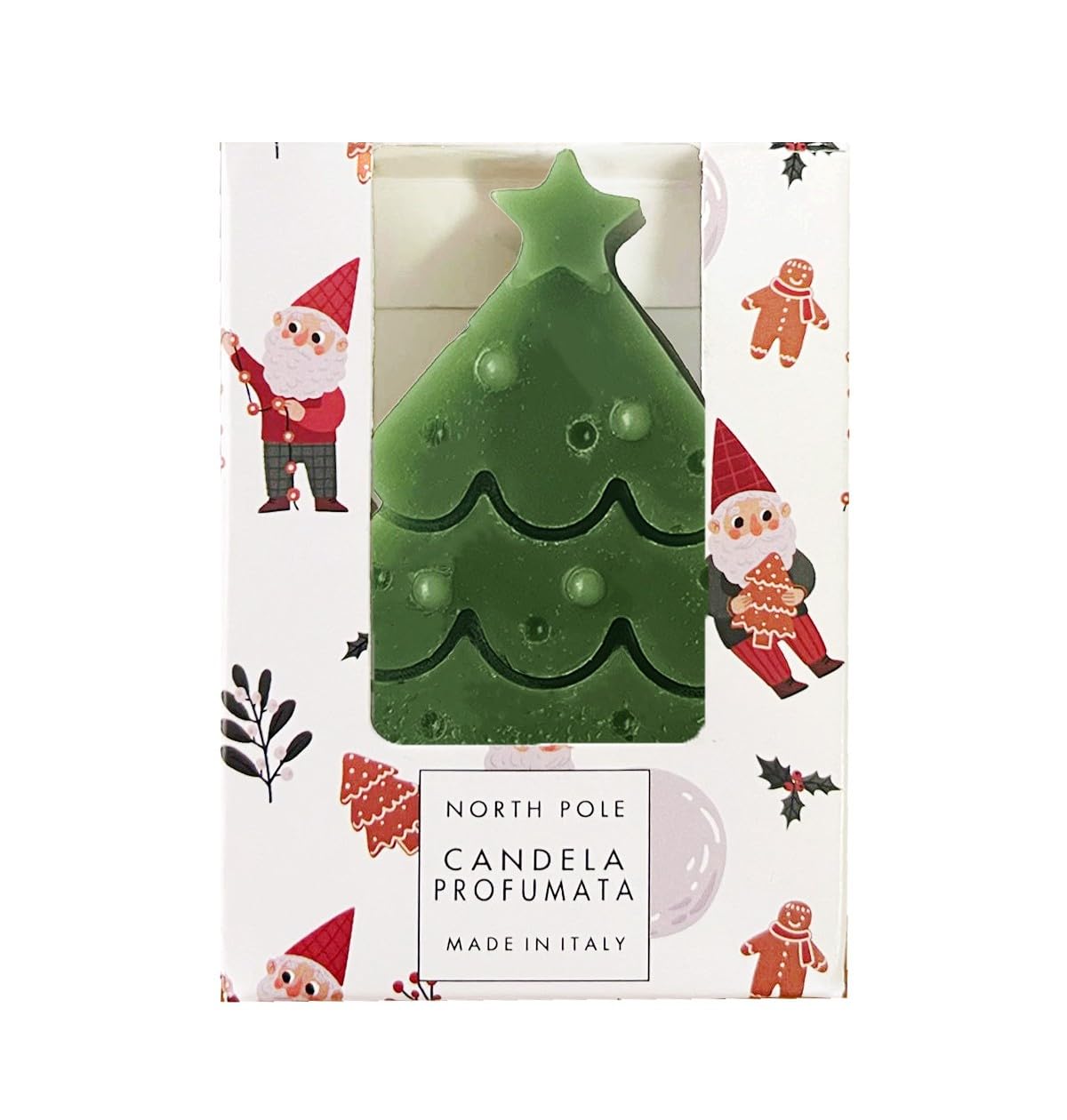 Cereria Di Giorgio - Display mit 6 Rentierkerzen und 6 Kerzen in Form eines Weihnachtsbaums - Honig-Zimtduft - Dekoriertes Etui - Handgefertigt