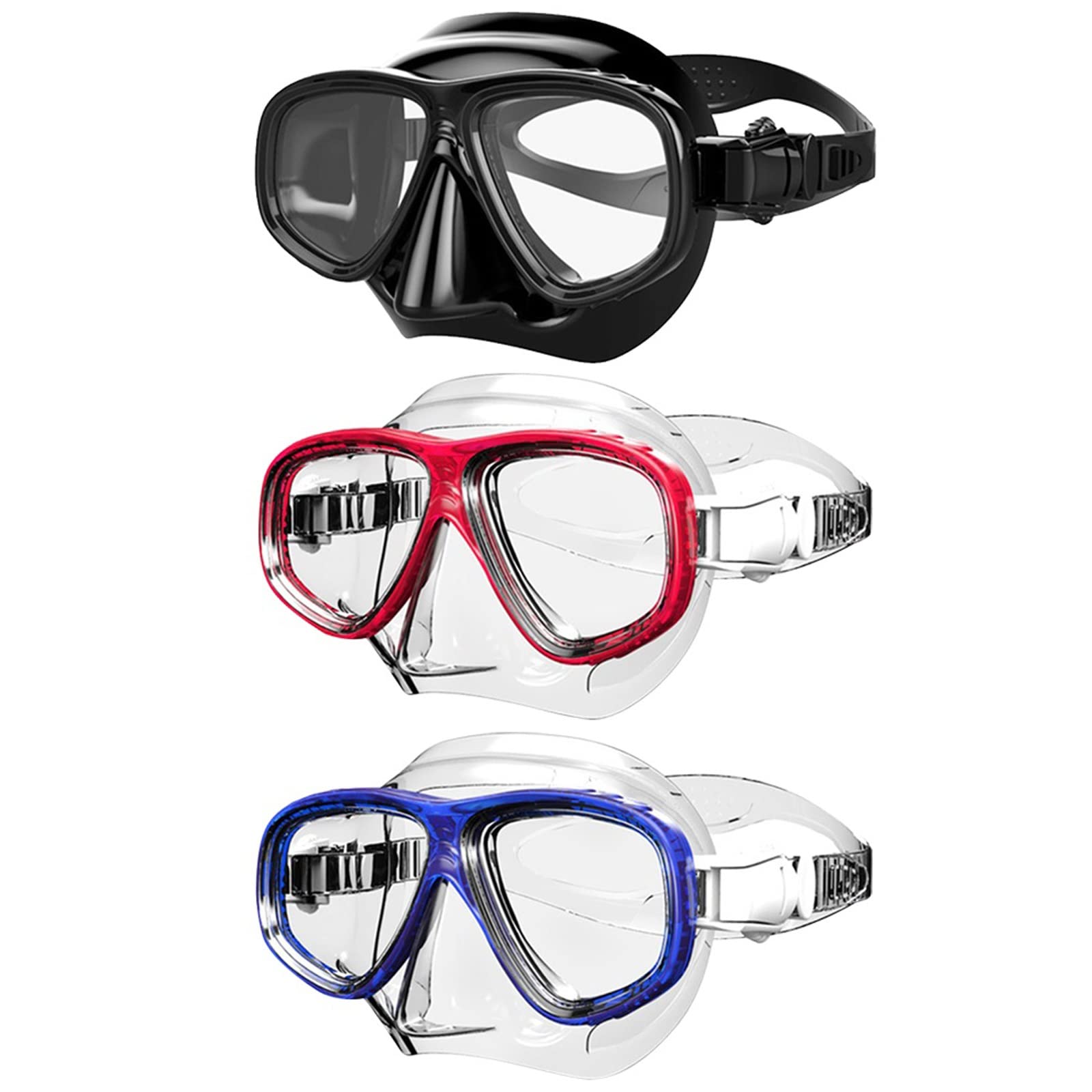 JINGYAN Okulary pływackie Diving Masks Adult Snorkeling Goggles Underwater Swimming Pool Equipment Adjustable Anti-fog Watertigh For Adults Free Breathing