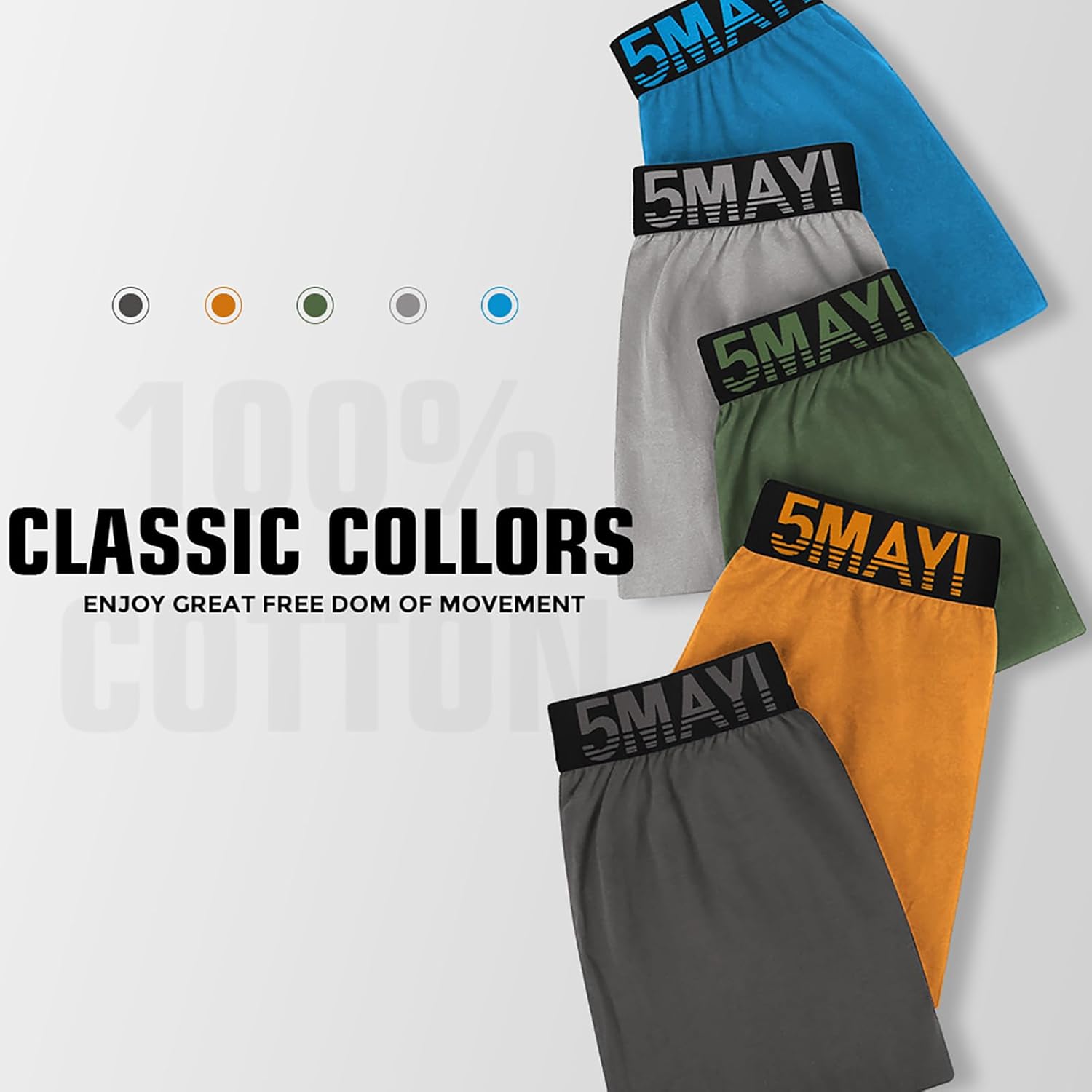 5Mayi Mens Boxers for Men Cotton Men's Underwear Boxer Shorts for Men Pack - Image 2