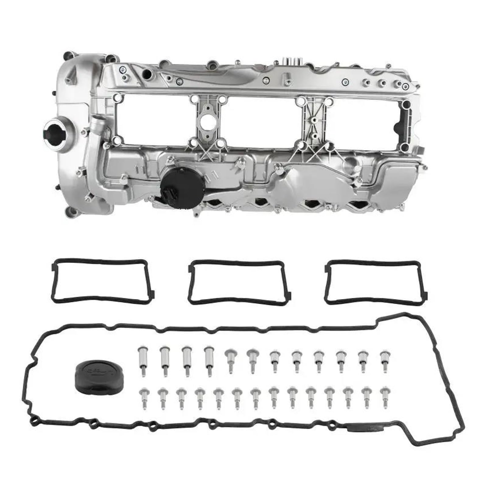 Guarnizione Coperchio Punterie 11127570292 Coperchio Valvola In Alluminio Con Guarnizione Per BMW 135i 335i 640i 740i X3 X5 N55 Per N55B30 335i 535i 640i 740i 3.0L