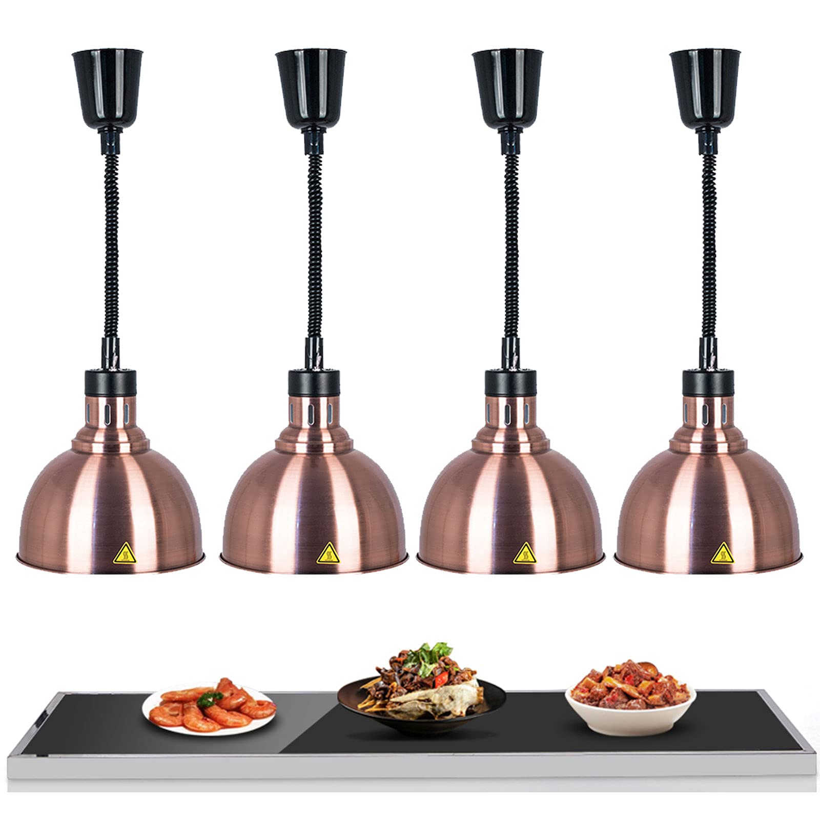 Lampa Grzewcza Do Żywności, Komercyjna, Wisząca Lampa Grzewcza Do Bufetów, Profesjonalne Wyposażenie Kuchenne, Równomierne Rozprowadzanie Ciepła, Długość Kabla 60-180 Cm, Regulowana Dekoracja, Czerwo