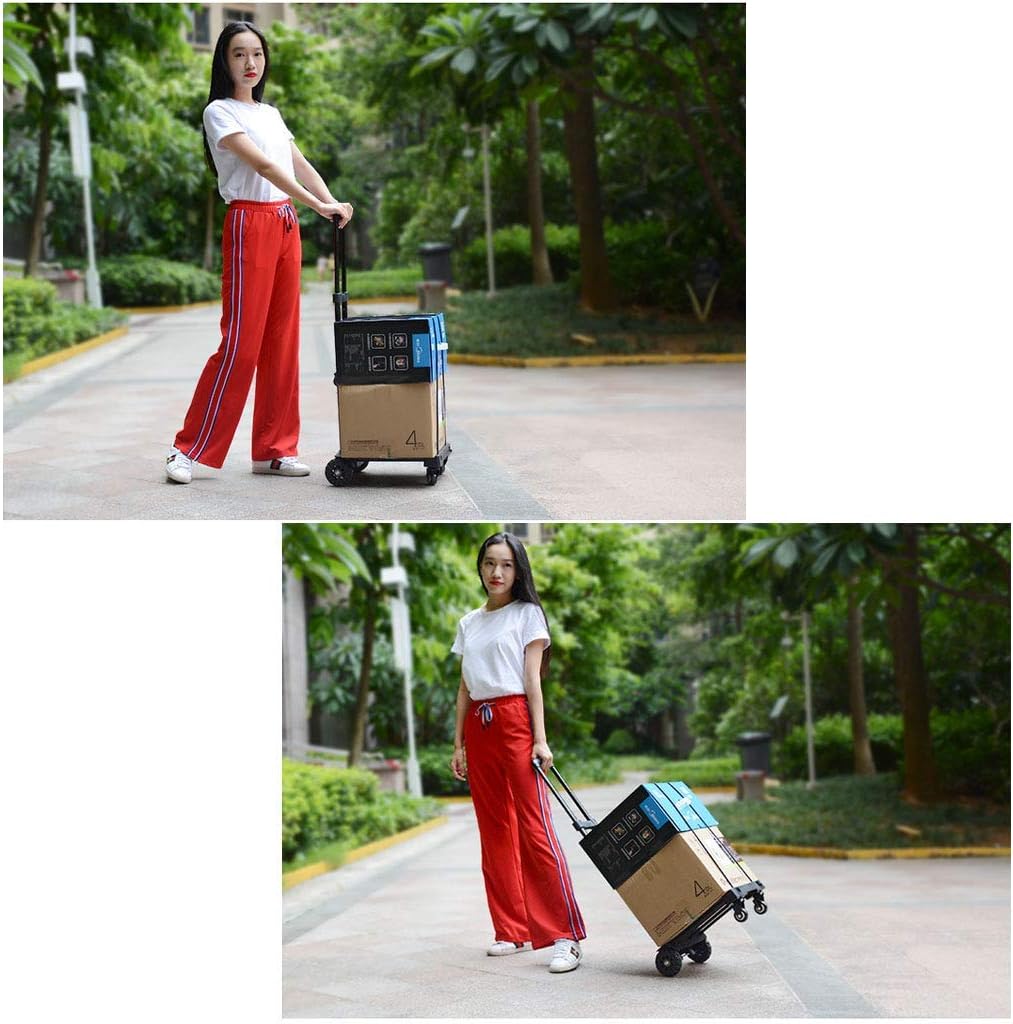 Household Shopping Cart Handling Small Trailer Sack Small Pull Cart Luggage Cart Folding Portable Cart Load Bearing About 55kg Hand Trucks