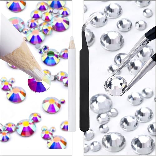 Miniatura 6 de Juego de 3792 diamantes de imitación AB de cristal para manualidades, maquillaje, vasos con bolígrafo de recolección y pinzas (SS6  SS20)