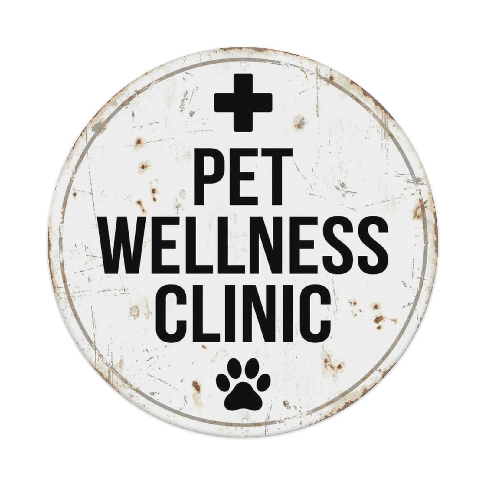 Vintage Pet Wellness Clinic Decor Metal Tin Sign