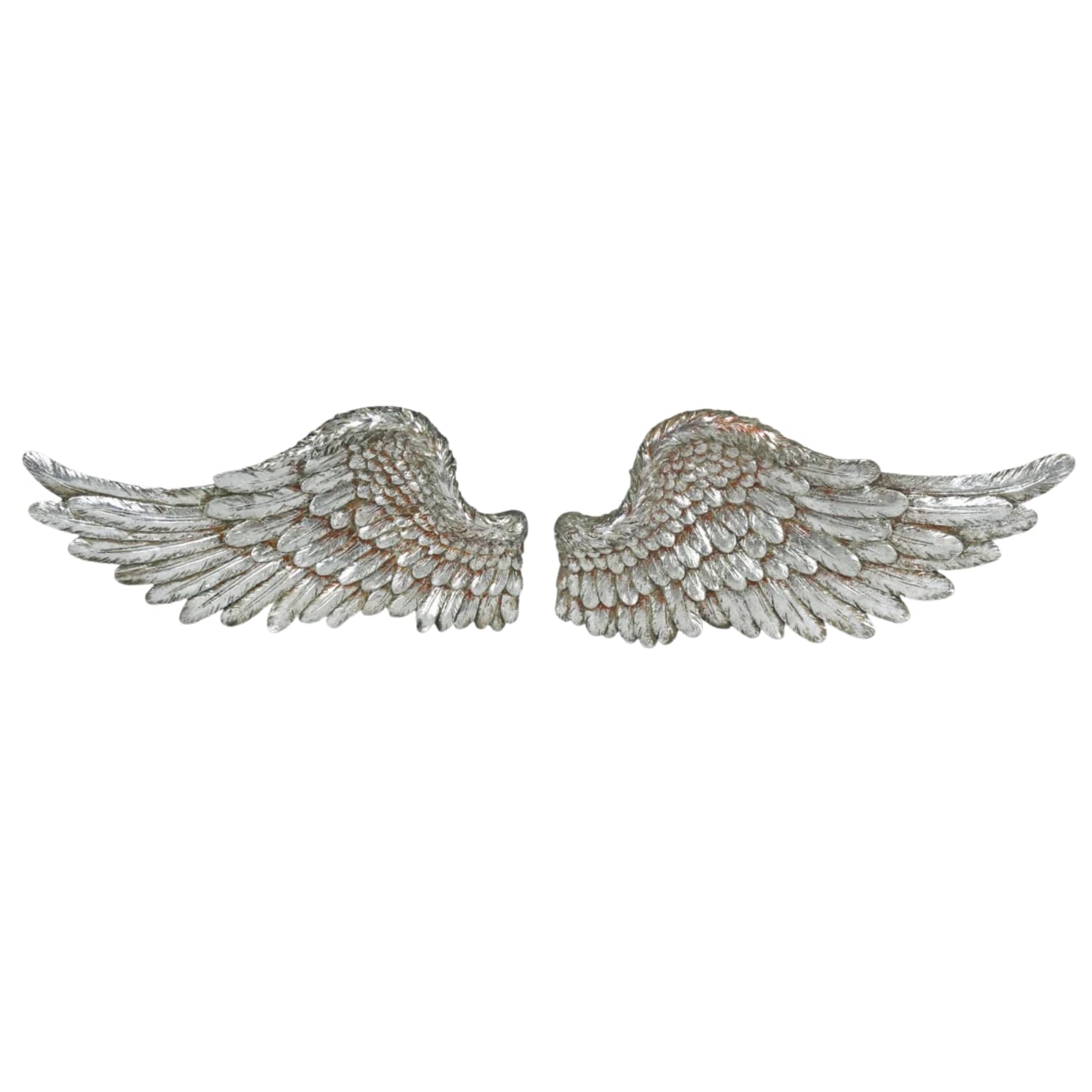 Garden Mile Engelenvleugels Franse verwoeste look, vintage klassieke Victoriaanse stijl sculpturen ornament, rustiek wit of zilver decoratieve wand- of tafelsculpturen (groot wit