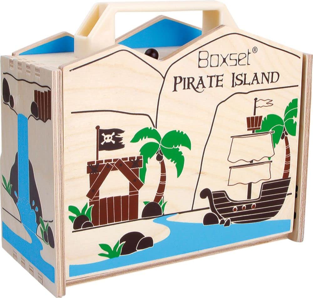 small foot Pirateninsel im Koffer, Spielset für Kinder, aus Holz, inkl. Spielfiguren, ab 3 Jahren. Art-Nr. 9541