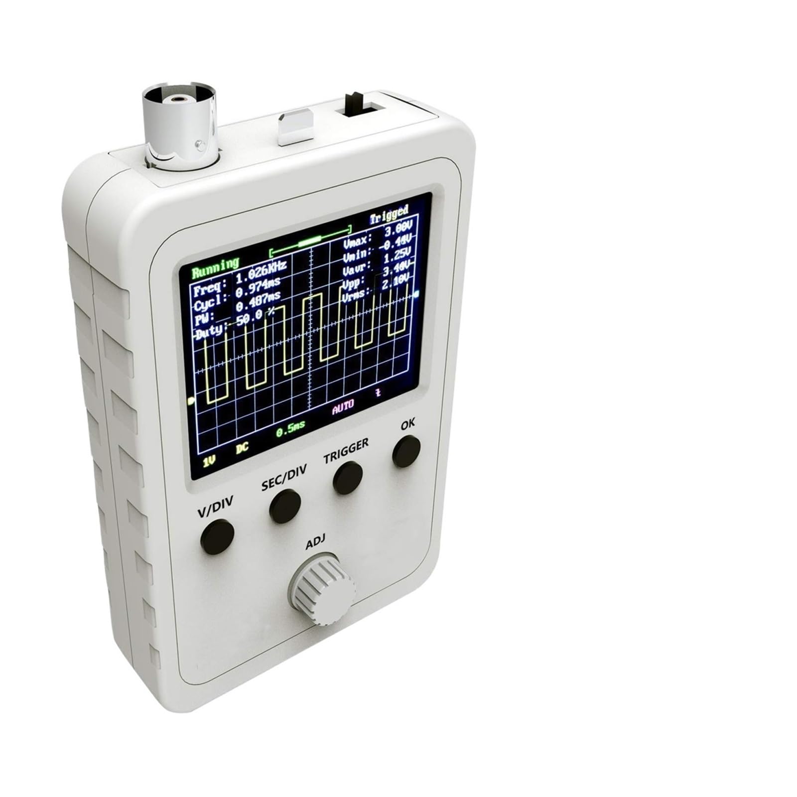 Kit oscilloscope numérique bande passante 0-200KHz et taux d'échantillonnage 1M avec alimentation et sonde câble BNC-Clip