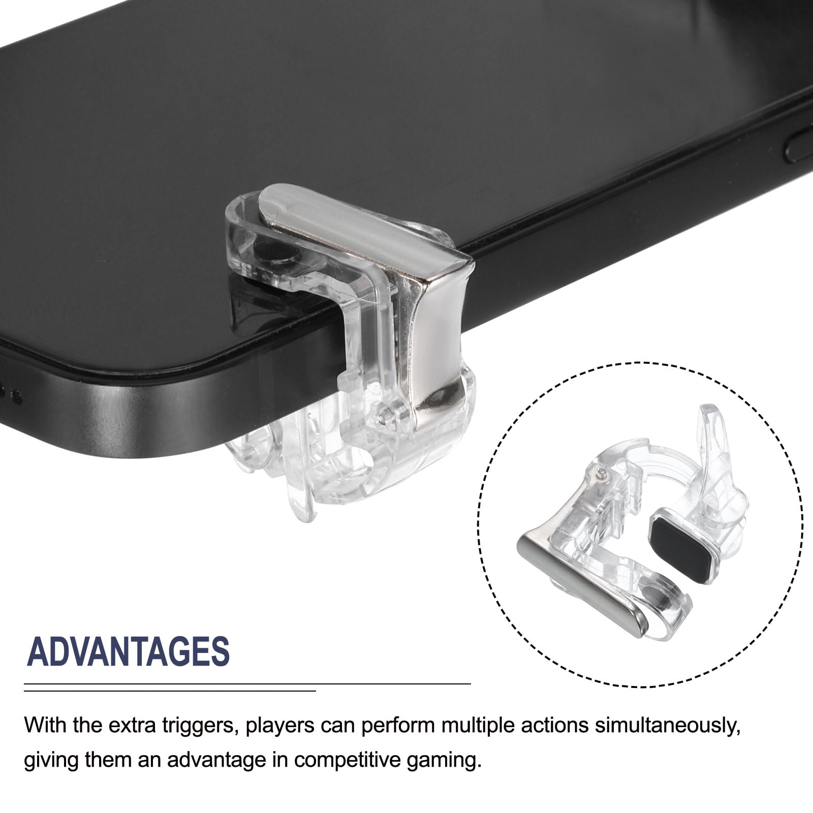 QUARKZMAN Gaming Déclencheur Mobile Jeu Contrôleur 1 Paire Viser & Tirer Clés Universel Clair pour 4,7-6,5 Pouce Portable Téléphone