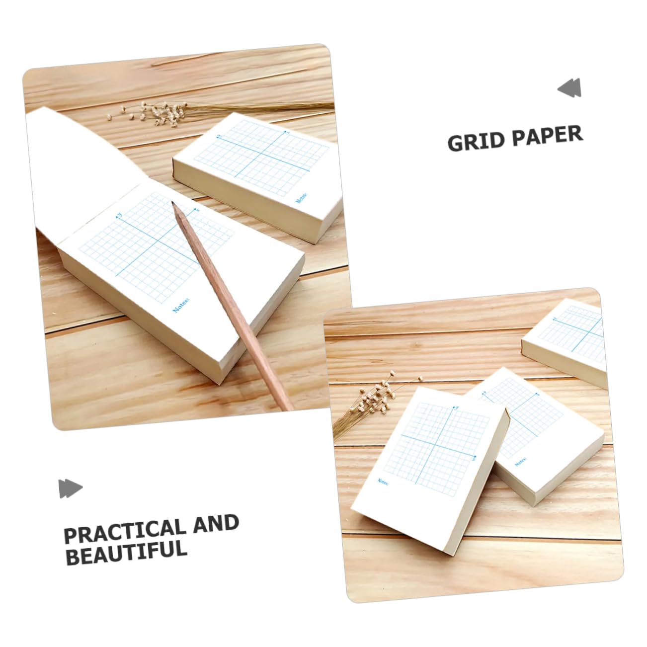 Uonlytech 4 Pezzi 4 Libro di esercizi di numeri matematica disegno alto Grafico punteggiato forniture matematiche carta millimetrata blocco di carta a griglia bianca