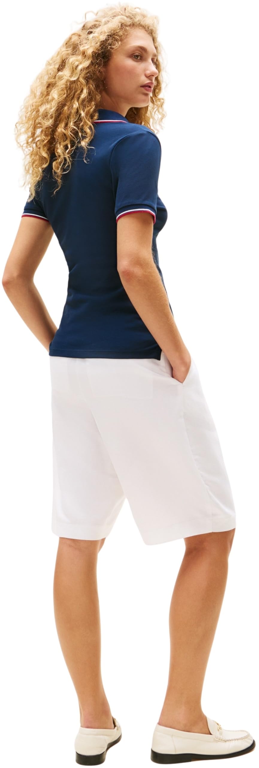 Tommy Hilfiger Polo Manches Courtes Femme 1985 Slim Pique Slim Fit