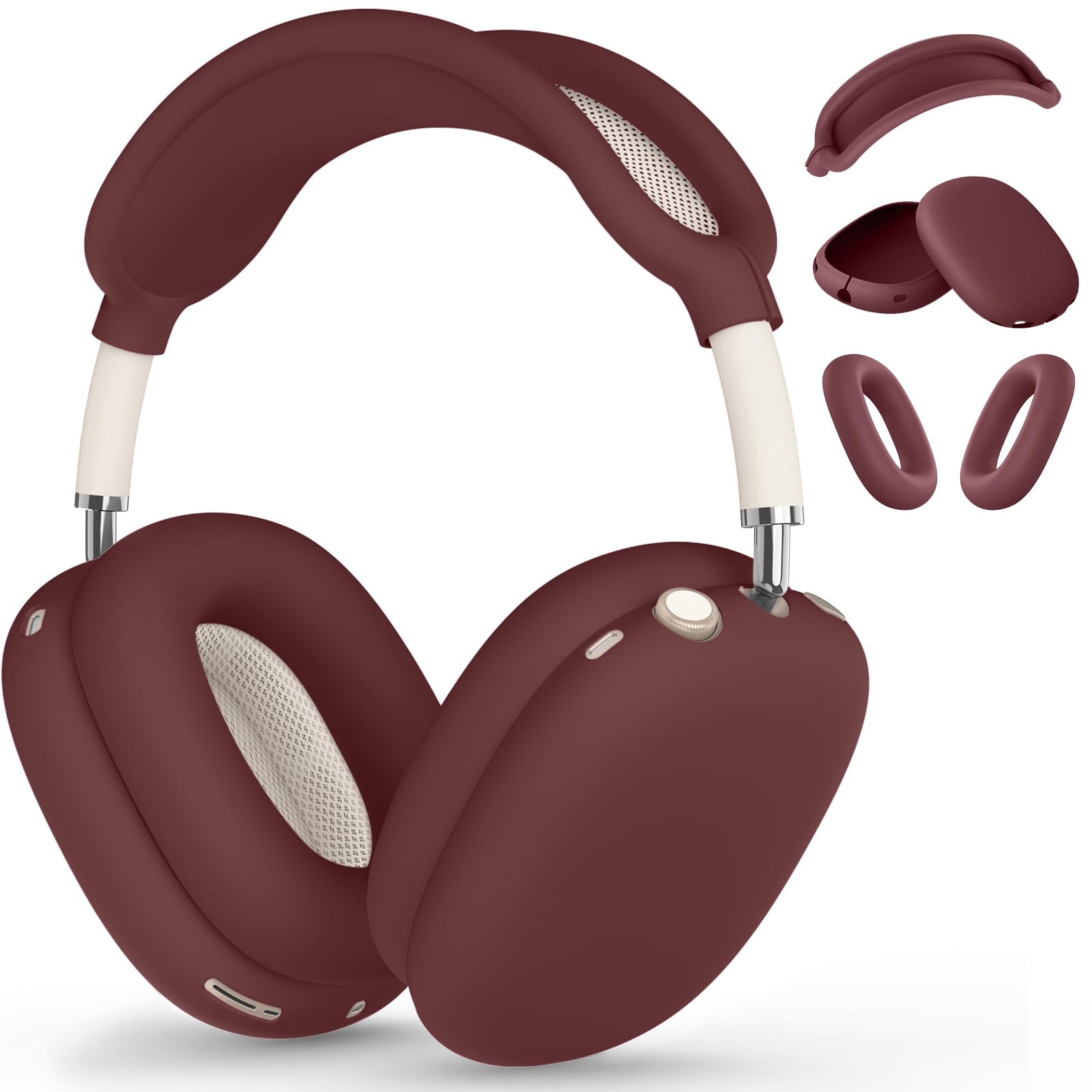 Silicone Case Cover for AirPods Max, Ear Pad Case Cover/Ear Cups Cover/Headband Cover for AirPods Max Headphones, Accessories Soft Silicone Protector