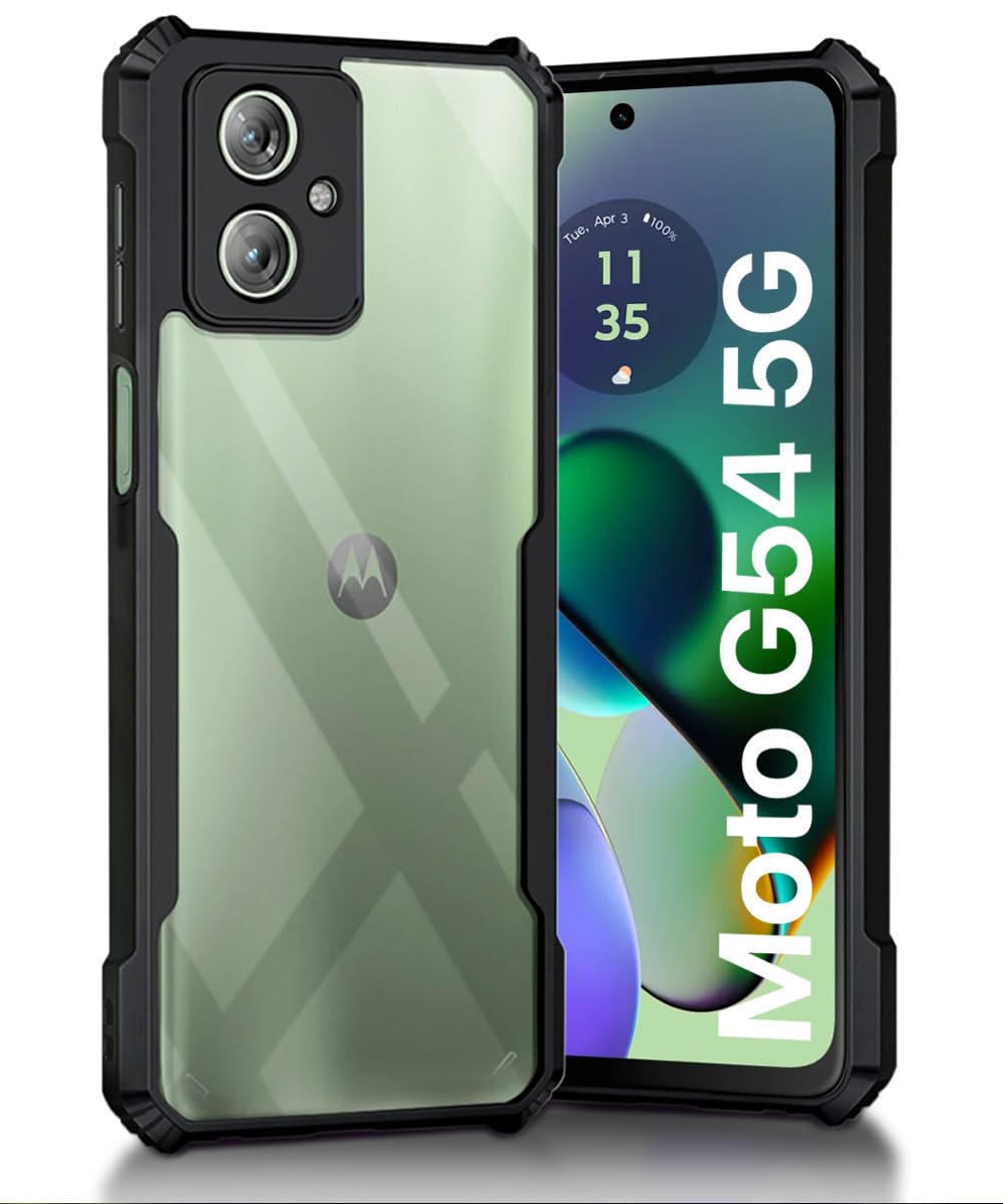 WOW IMAGINE Shock Proof Clear Back Case Mobile Cover for Moto G54 5G | Moto G64 5G (Hard | Hybrid PC + TPU | Full Armour Device & Camera Protection | Earthy Black) (B0CM62H391) Amazon Price History, Amazon Price Tracker