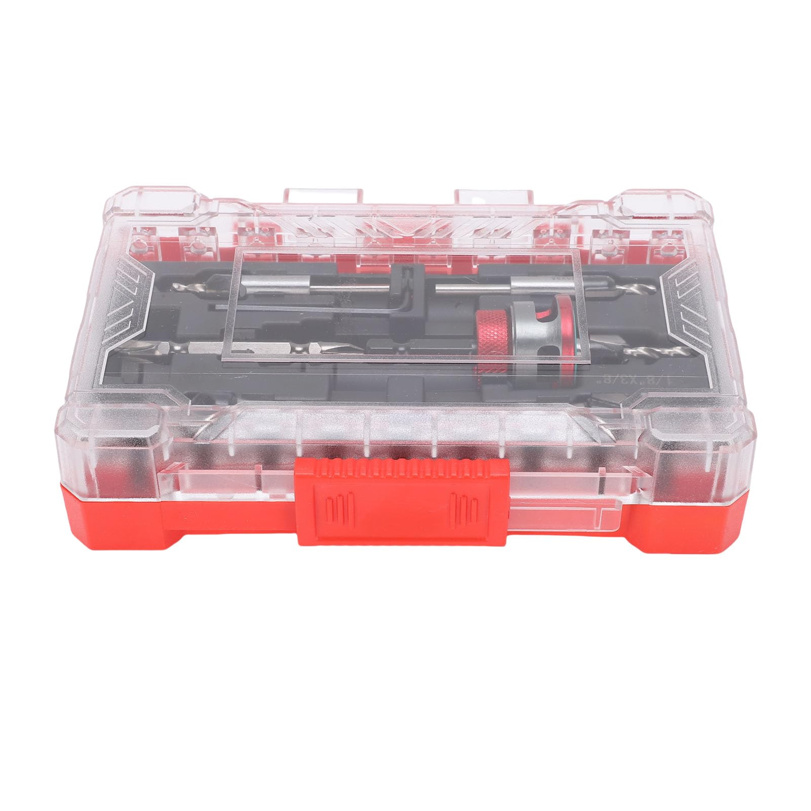 Socobeta Juego de Brocas Avellanadoras Rojas con Profundidad Ajustable para Madera y Metal Kit de Brocas de Acero Al Carbono de 4 Piezas