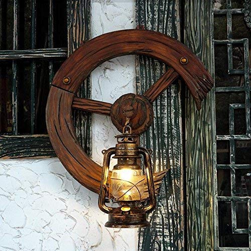 Applique Murale Cheval Antique en Forme de Roue Luminaire Rétro pour Villa et Café