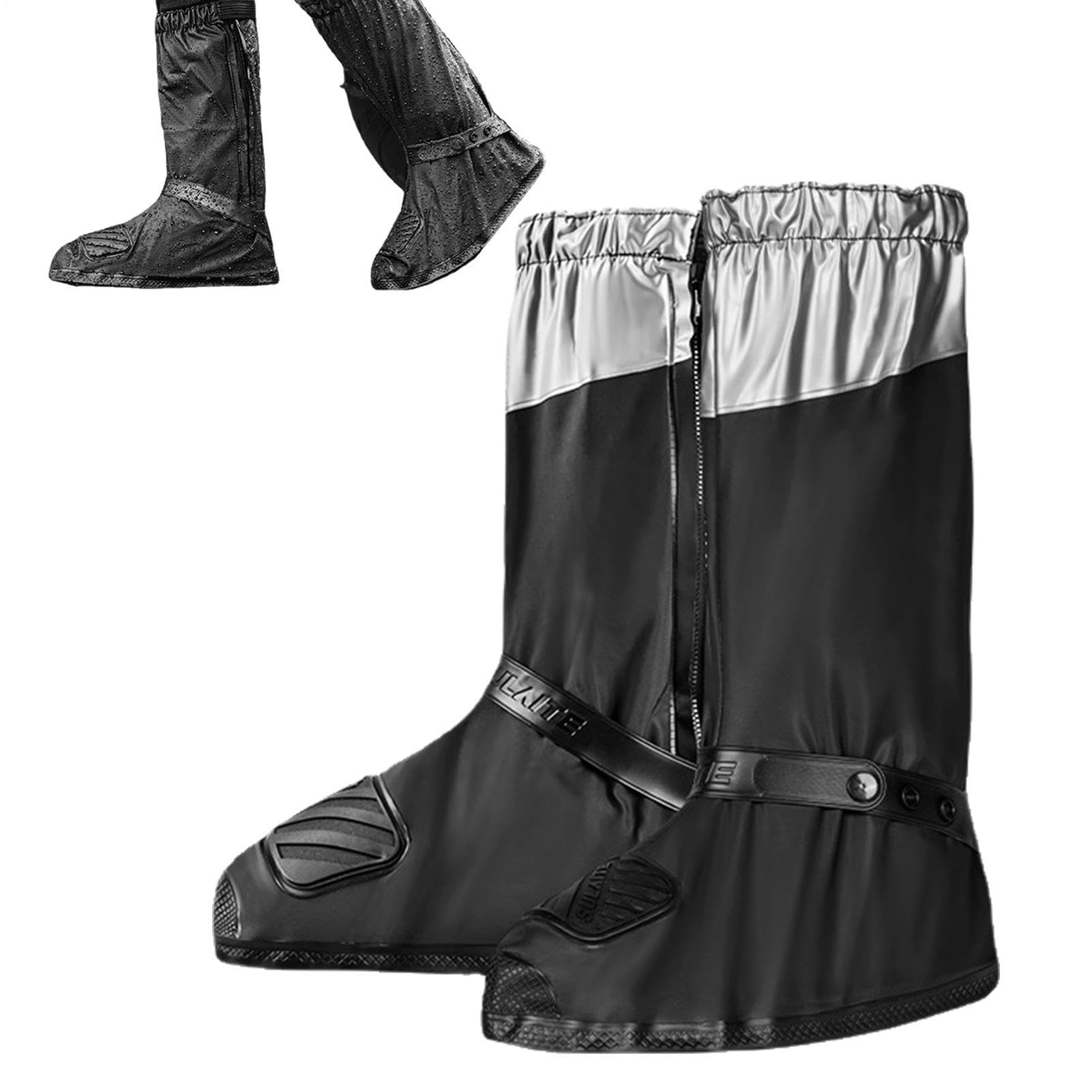 3 Copriscarpe Impermeabile, Stivali da Pioggia da Ciclismo per Uomo, Copriscarpe Antiscivolo Gear Scarpe con Cerniera Uomo Donna Coperture Antipioggia per Giardinaggio, Moto, Ciclismo