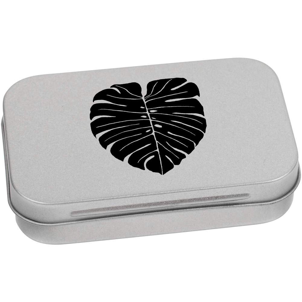 95mm 'Swiss Cheese Plant Leaf' Metal Hinged Tin/Storage Box (TT00140948)