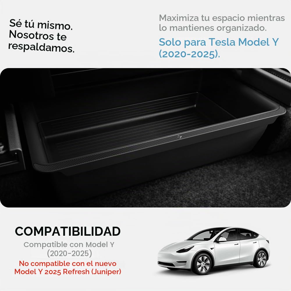 Spigen Organizador de caja de almacenamiento debajo del asiento (edición de carbono) diseñado para Tesla Model Y 2022-2021
