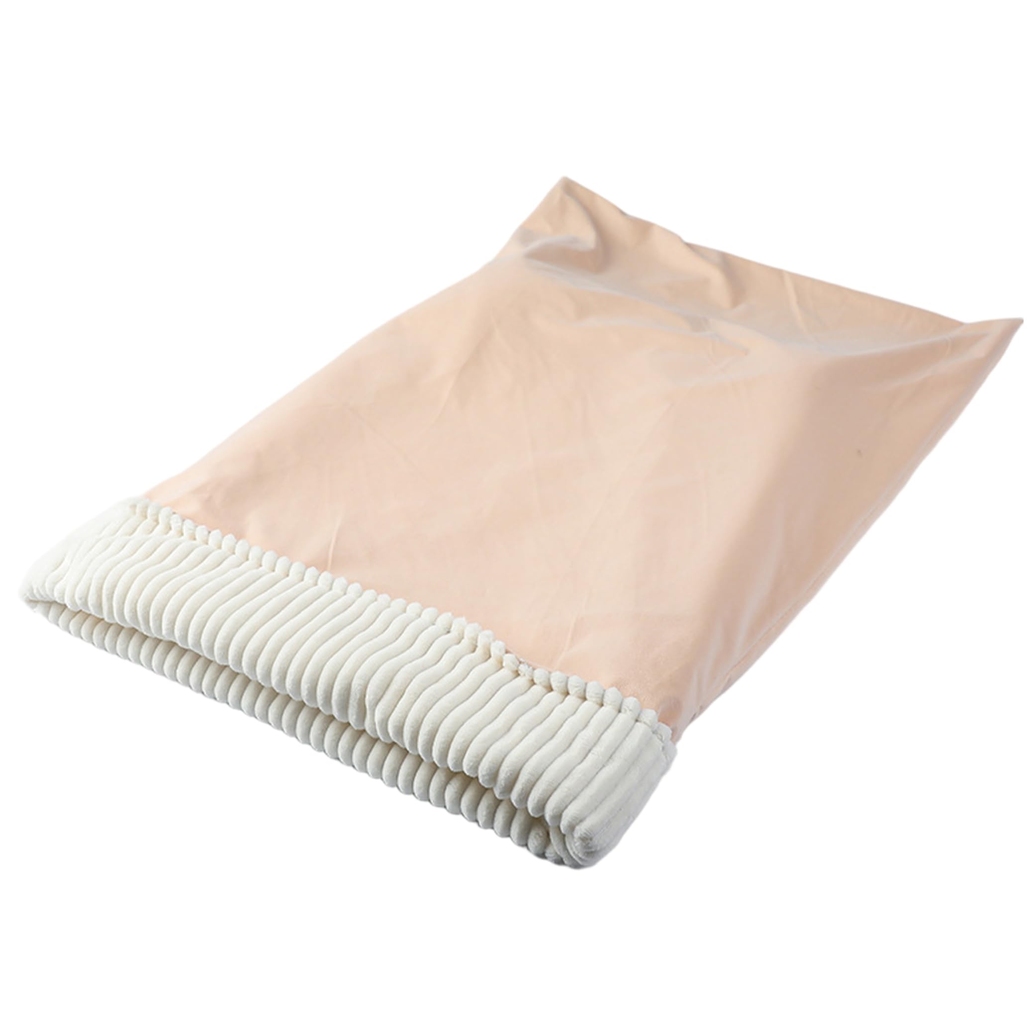 Ameble Soft Plush Burrow Dog Bed for Small Dogs & Cats, Thermal Cat Sleeping Bag with Cave Design, Cozy Indoor Pet Cave Bed, Beige