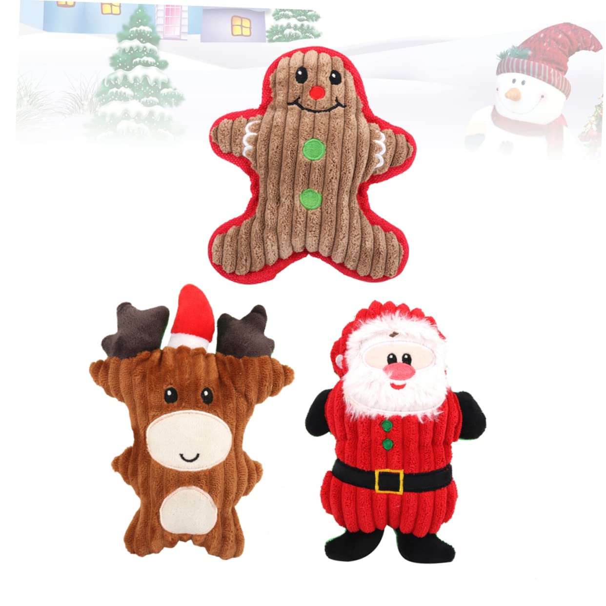 Angoily 6stücke Teiliges Haustier Plüschspielzeug Mit Quietschfunktion Weihnachtsmann Schneemann Und REH Interaktive Kauspielzeuge Für Hunde Und Katzen Zum Spielen Und Kauen