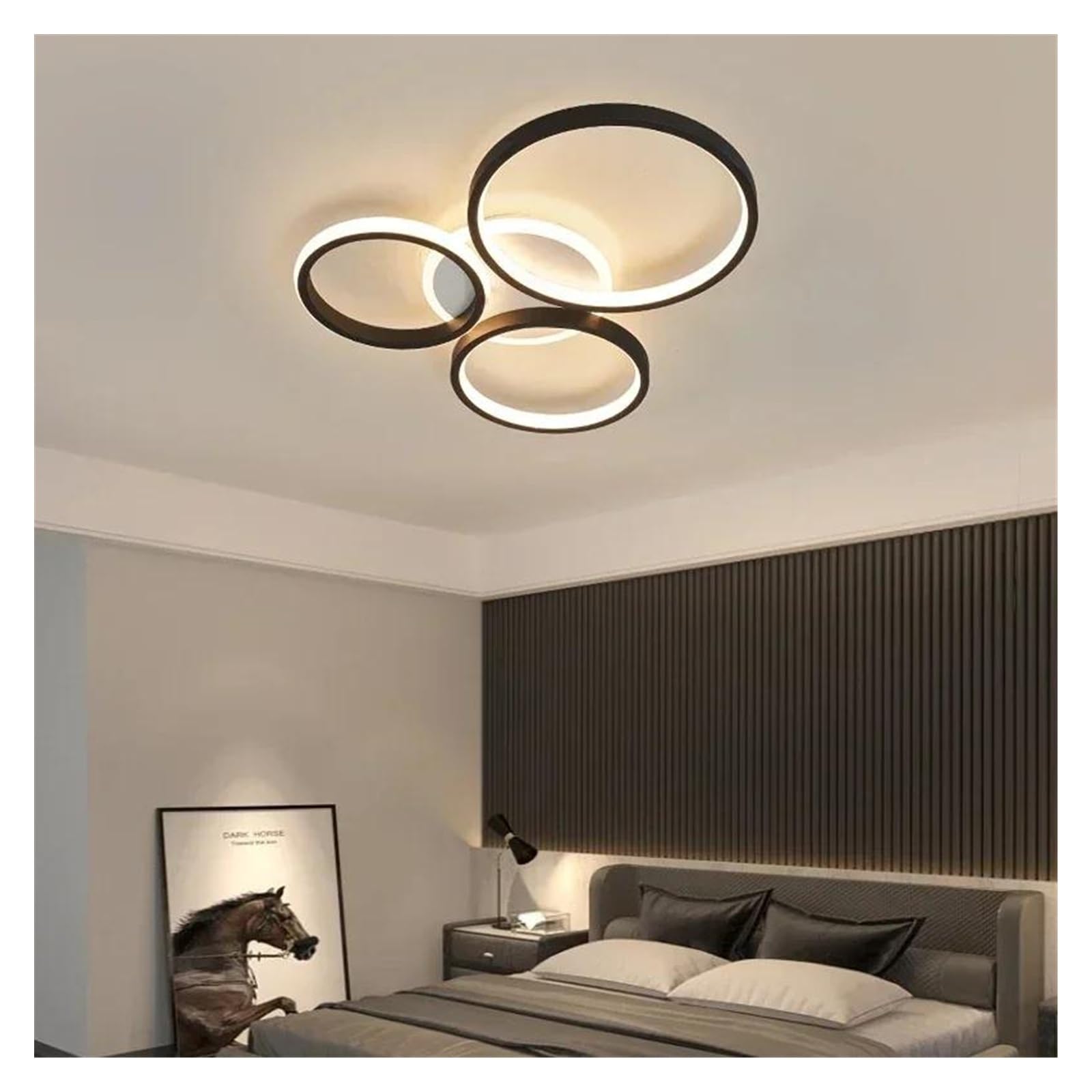 Plafonnier circulaire de luxe à LED moderne, lustre suspendu majestueux