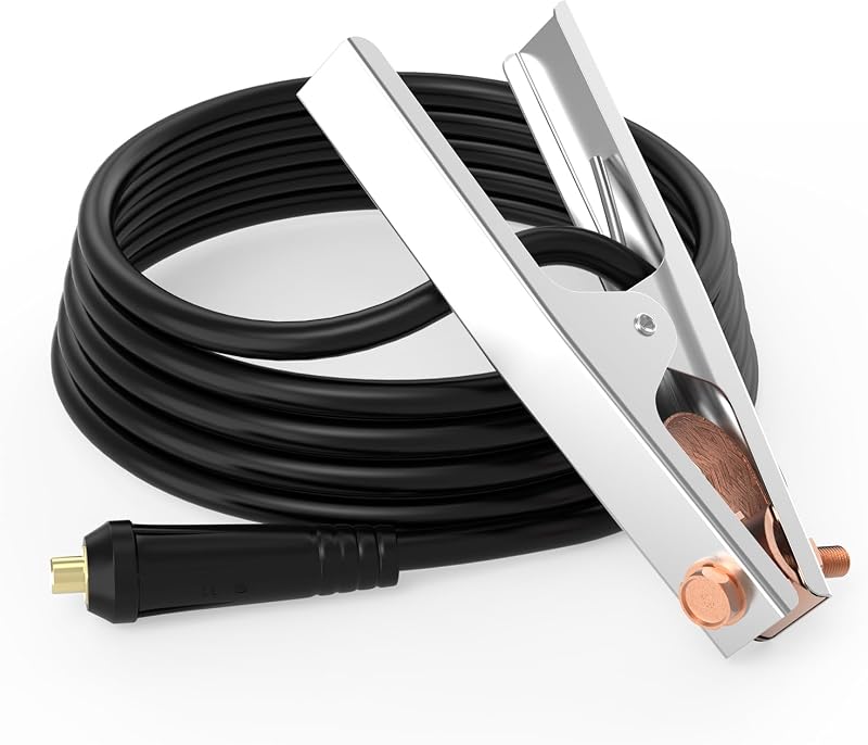 YESWELDER Welding Ground Clamp, 10-25 Connector Copper Earth Work Clip | copper work clip and cable, reliable grounding setup,FLUX-135 PRO/MIG-140DS PRO/YWM-160/ARC-205DS PRO