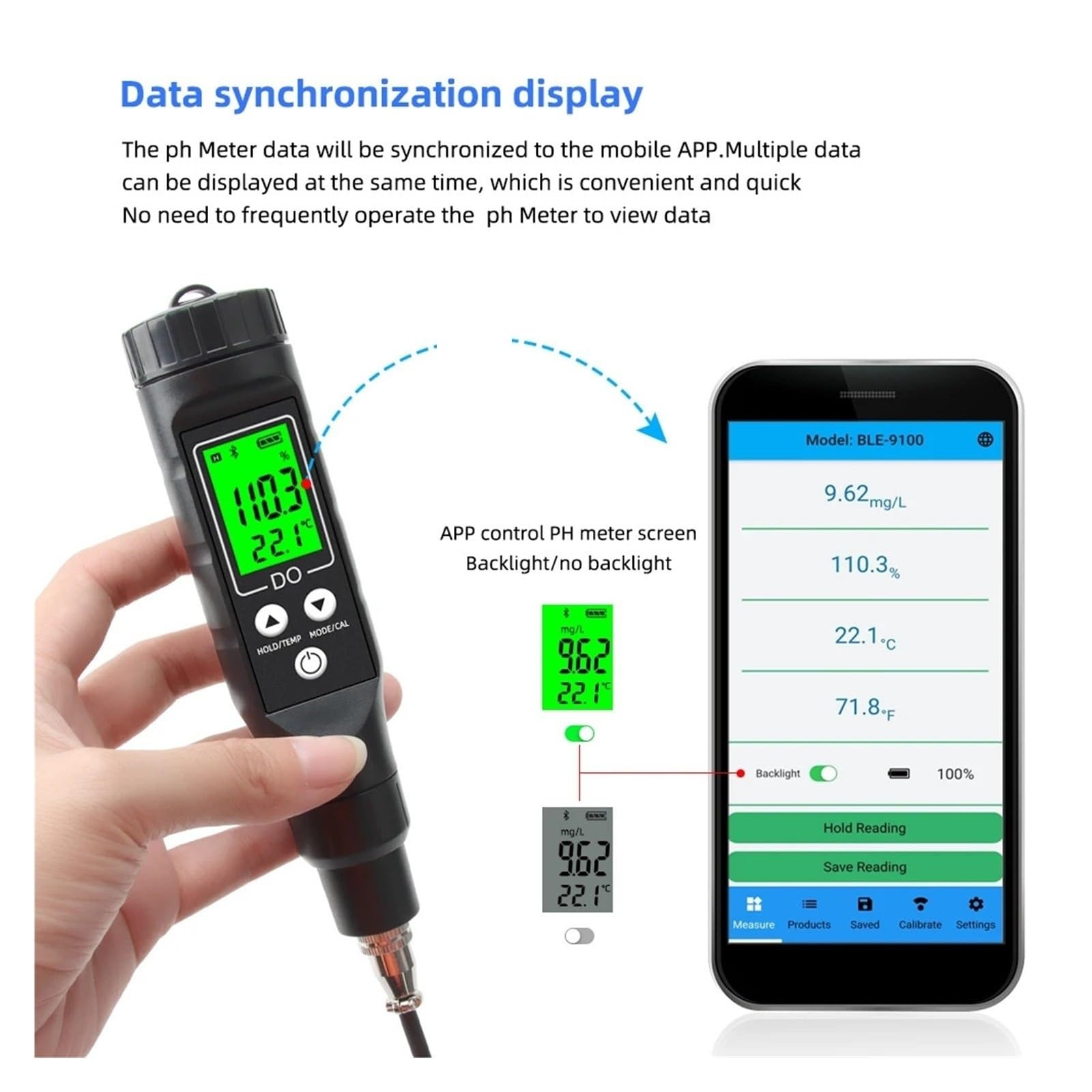 Messgerät for Gelösten Sauerstoff BLE-9100 Mit LCD-Display