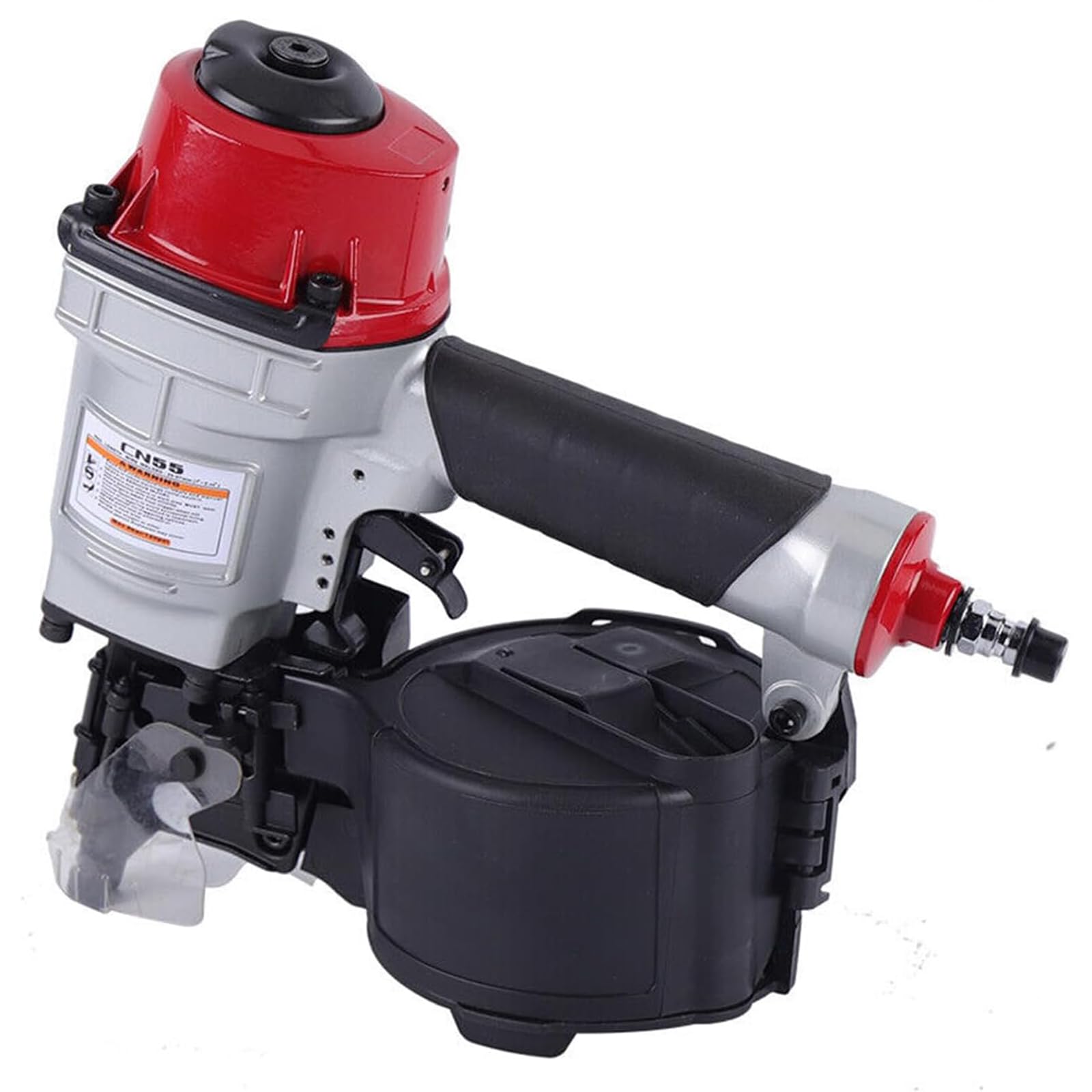 Gwoździarka pneumatyczna, gwoździarka do cewek bocznych CN55 25-57 mm zszywacz pneumatyczny pistolet gwoździarka dachowa, pojemność gwoździa 300-350, gwoździe 15° i 16°