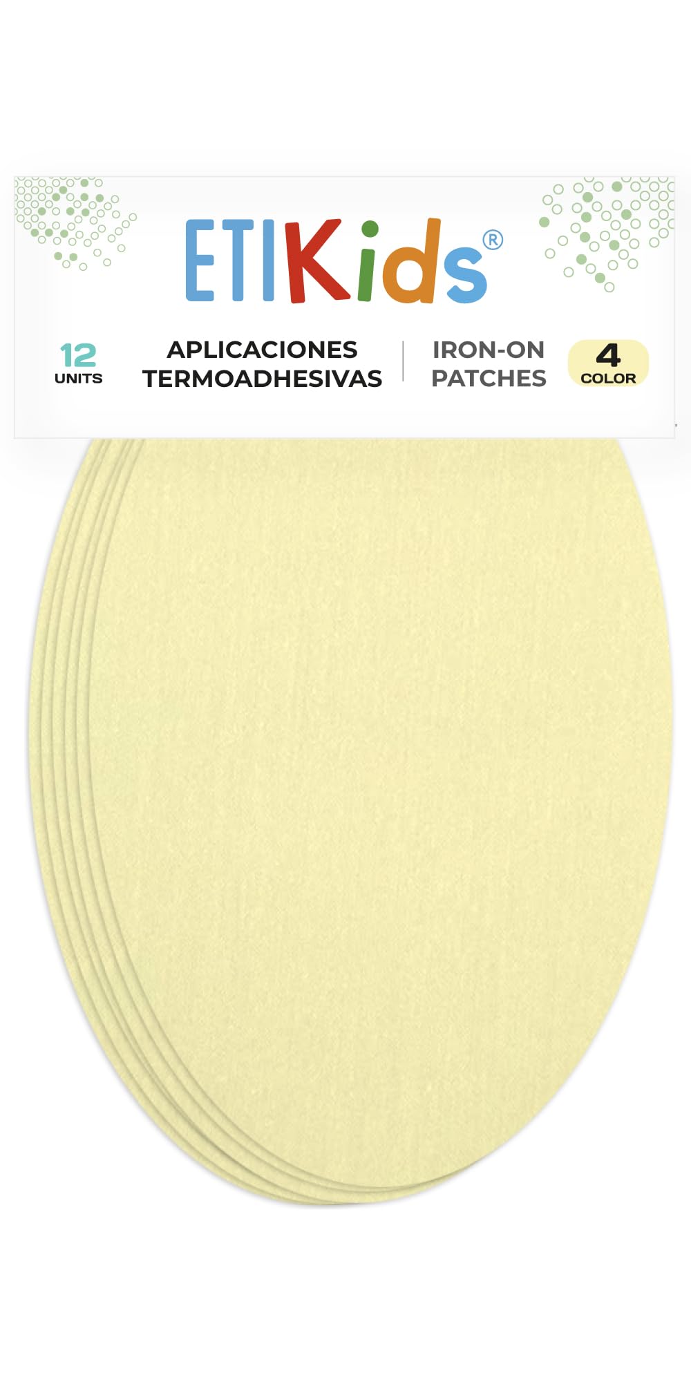 12 Light Beige Iron-On Fabric Repair Patches โ Knee & Elbow Patches for Clothes, Trousers, Jackets, Sweaters & Shirts, 16 x 10 cm