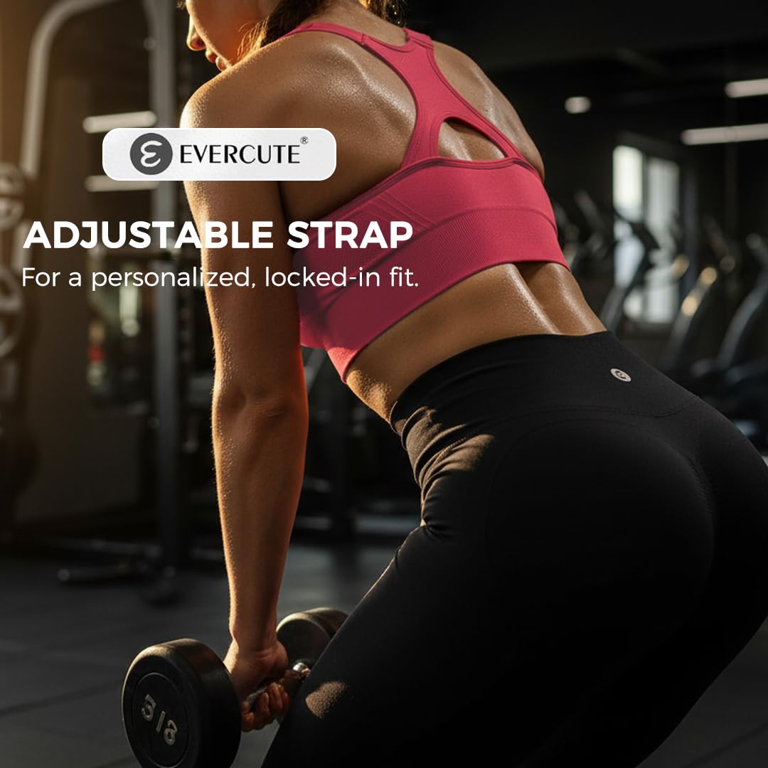 Evercute - Reggiseni sportivi regolabili da donna, confezione da 3/4/5 pezzi, con apertura sulla schiena, senza cuciture, imbottiti, per allenamento e corsa