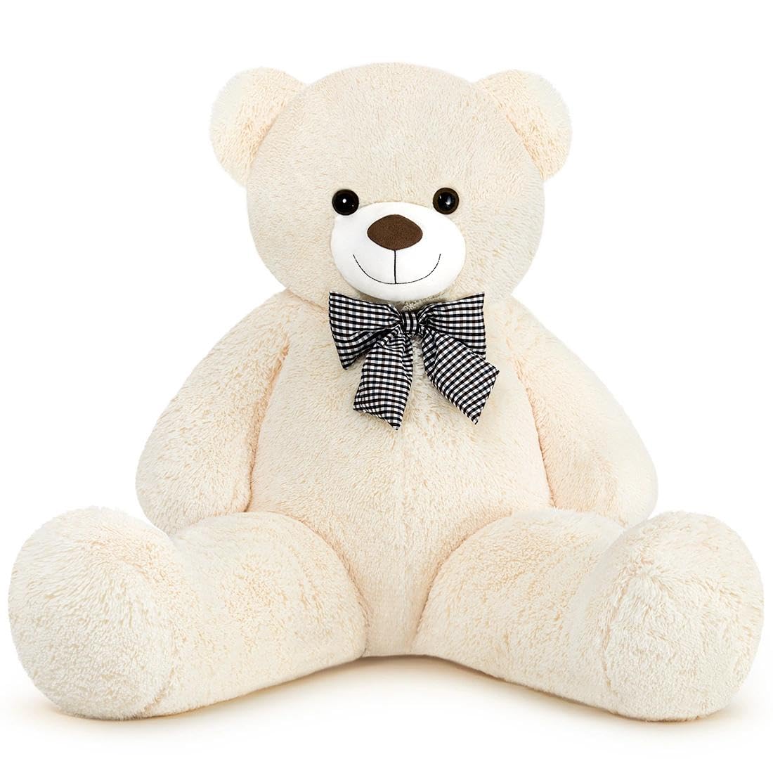 SNOWOLF XXL Teddybär 120cm Riesen Weiches Spielzeug groß Stofftier Plüschtier Plüschbär Kuschelbär Teddy Bär Geschenk (1.2m, Beige)