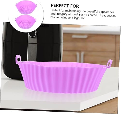 Miniatura 8 de KJHBV 2 piezas de almohadilla de freidora de aire, forros de freidora de aire, bandeja cuadrada de silicona, piezas de repuesto para freidora de