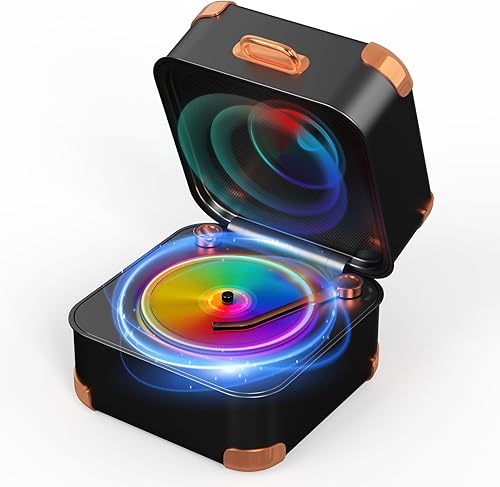 Miniatura 1 de Altavoz Bluetooth para tocadiscos, mini tocadiscos, altavoz de vinilo retro, pequeño altavoz Bluetooth inalámbrico, calidad de sonido HD, kawaii,