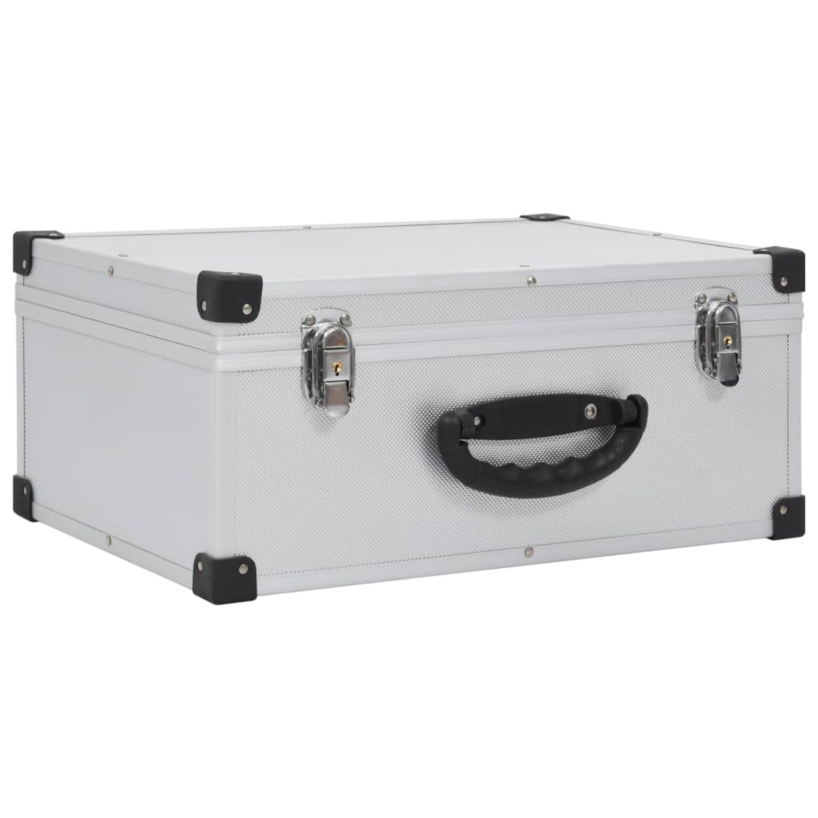 Gecheer Estuche de CD de Aluminio con Cerradura - Organizador de Discos con Llaves - 43 x 29,5 x 18,5 cm - Plateado Modelo YHSLRZJ-91856ES