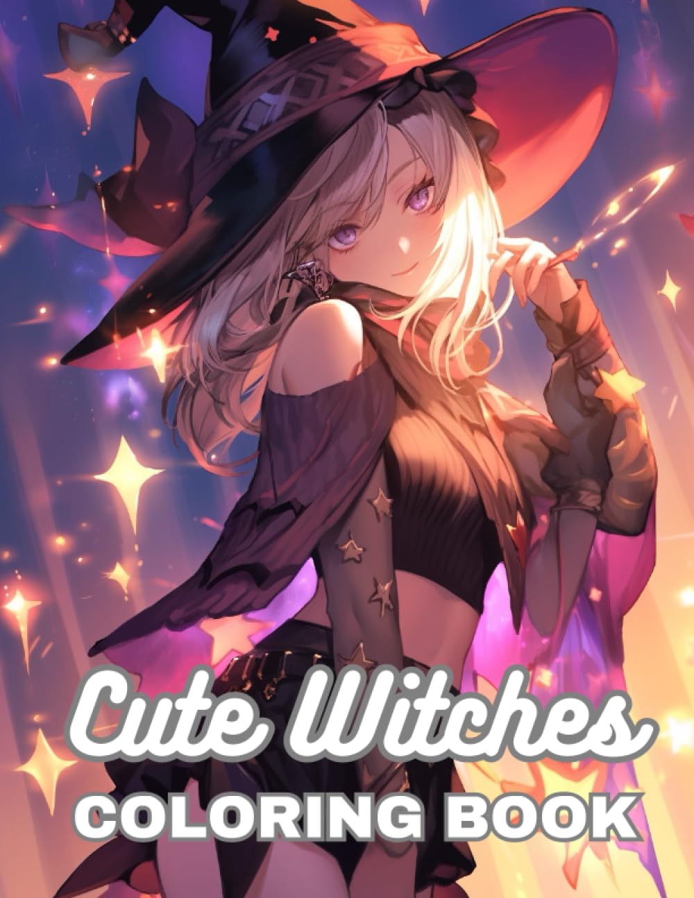 Cute Witches Coloring Book: Anime Characters to Color For Teens & Adults (Anime Coloring Book)