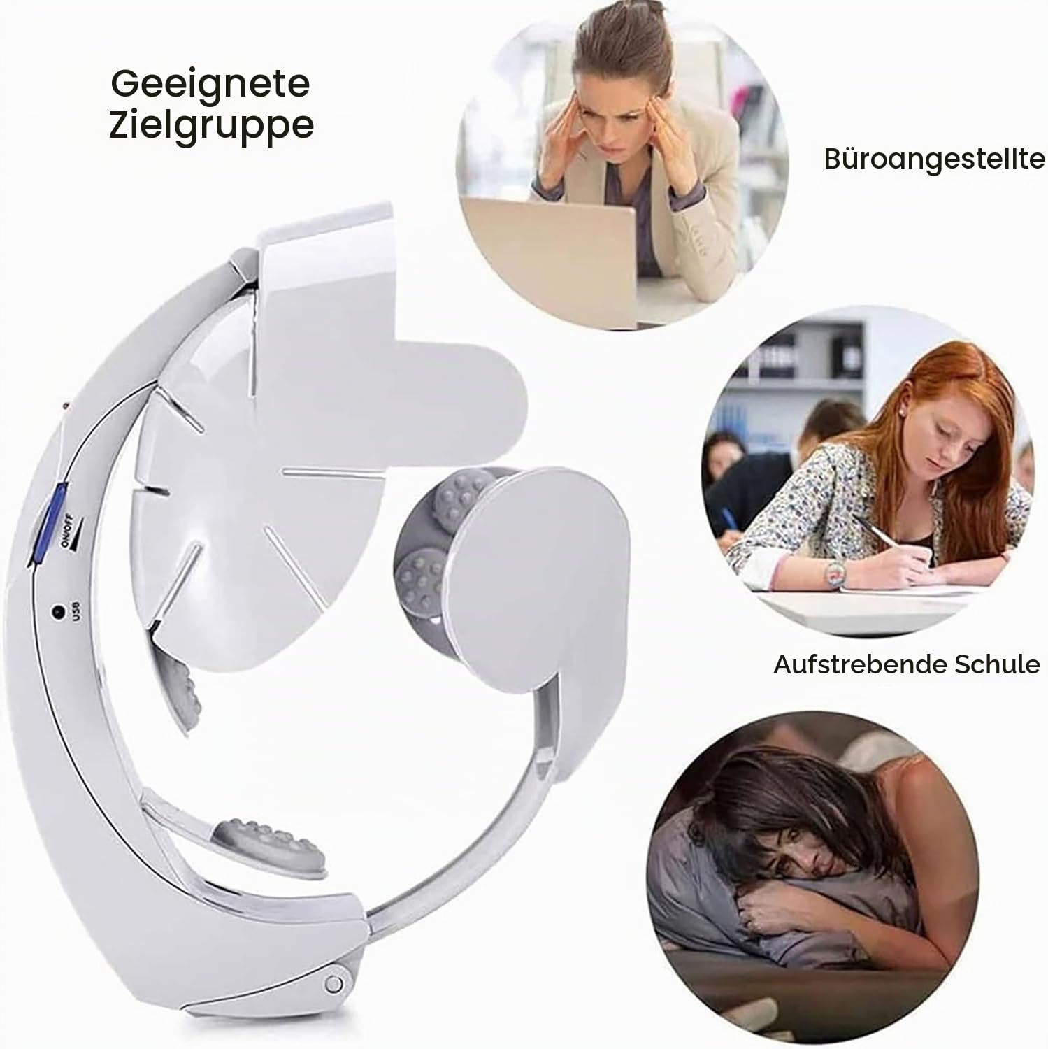 Elektrisches Kopfmassagegerät Helm-Massagegerät, Haushalts-Kopfhautmassagegerät, Verstellbar, Benutzerfreundliches Design, Zur Entspannung Des Kopfes Und Förderung Der Durchblutung, Geschenk