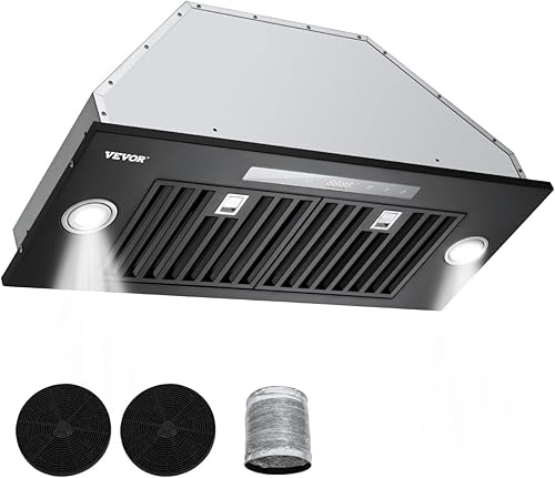 VEVOR Inserto de campana extractora, campana de ventilación de cocina integrada de 30 pulgadas, campana de estufa de acero de 800 CFM, con control
