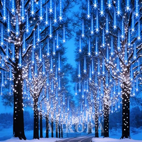 [Prime] 26.9-ft Aukora 8-Tube Blue LED Meteor Shower Rain Lights (192 LEDs, 30cm Tubes) - image 5