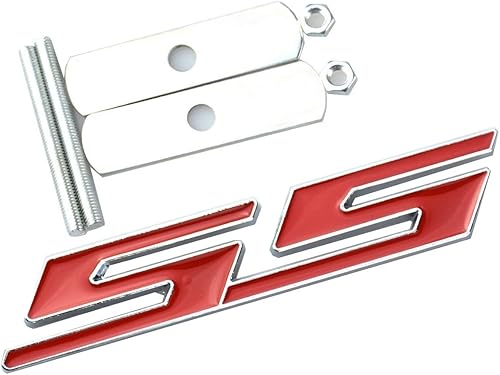 Aimoll 1 placa de repuesto 3D para rejilla SS Emblema para Camaro Chevrolet serie GM frontal (rojo cromado)