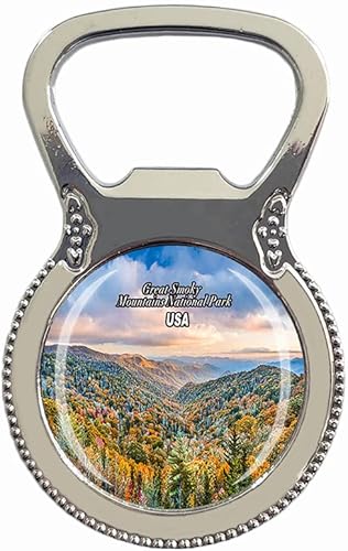 Estados Unidos 3D Great Smoky Mountains National Park Gatlinburg Abrebotellas de cerveza Abrebotellas de nevera imán de metal cristal cristal viaje