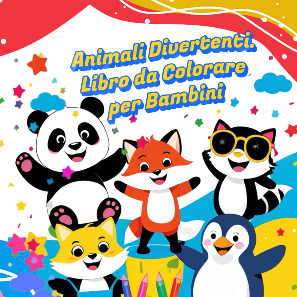Animali Divertenti. Libro da Colorare per Bambini: Divertimento e Creatività con 50 Animali da Colorare