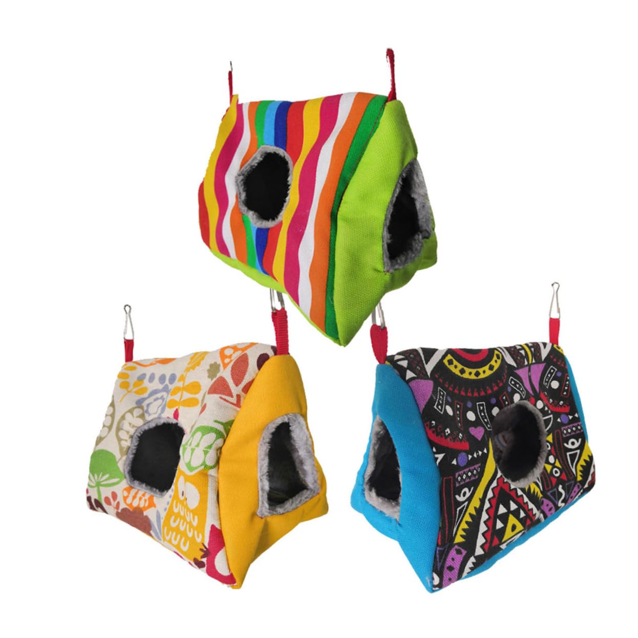 YARNOW 3 Piezas Nido de pájaros de Interior Cama de Invierno para hámster Nido de Loro de Peluche cálido hamacas Colgantes Nido de Loros Almohadilla de Dormir para Loro Mantener Caliente