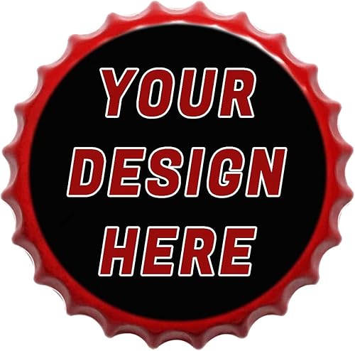 Letreros metálicos personalizados, diseña tu propio texto personalizado, tapas de botellas decorativas personalizadas, utiliza tu propio logotipo,