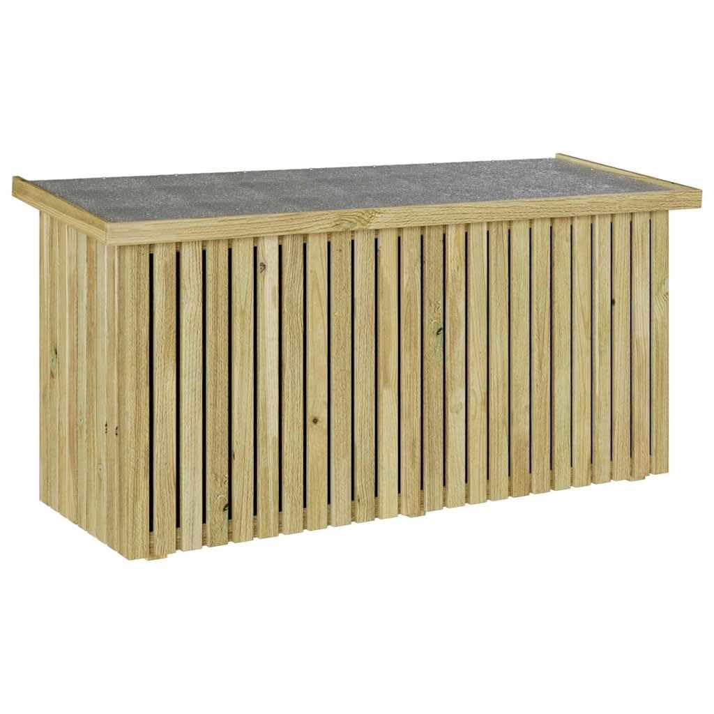 Schowek ogrodowy z naturalnego brązu, 119 x 44 x 58,5 cm, zewnętrzna skrzynia z drewna sosnowego na poduszki i narzędzia, patio