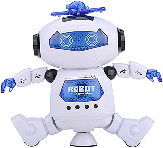Robot Toys Walking for Kids Smart Interactive Electronic Kids Music Toys 360° Body Spinning Dancing Robot Toy with LED Lights Flashing and Music Baby Walking Toy for Toddler Boys and Girls(8.46inch)