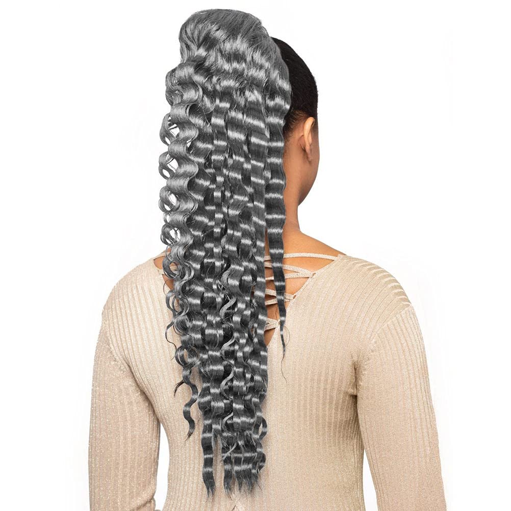 Foxy Silver (Easy Wrap Pony 2) - Heat Resistant Fiber Ponytail in 51