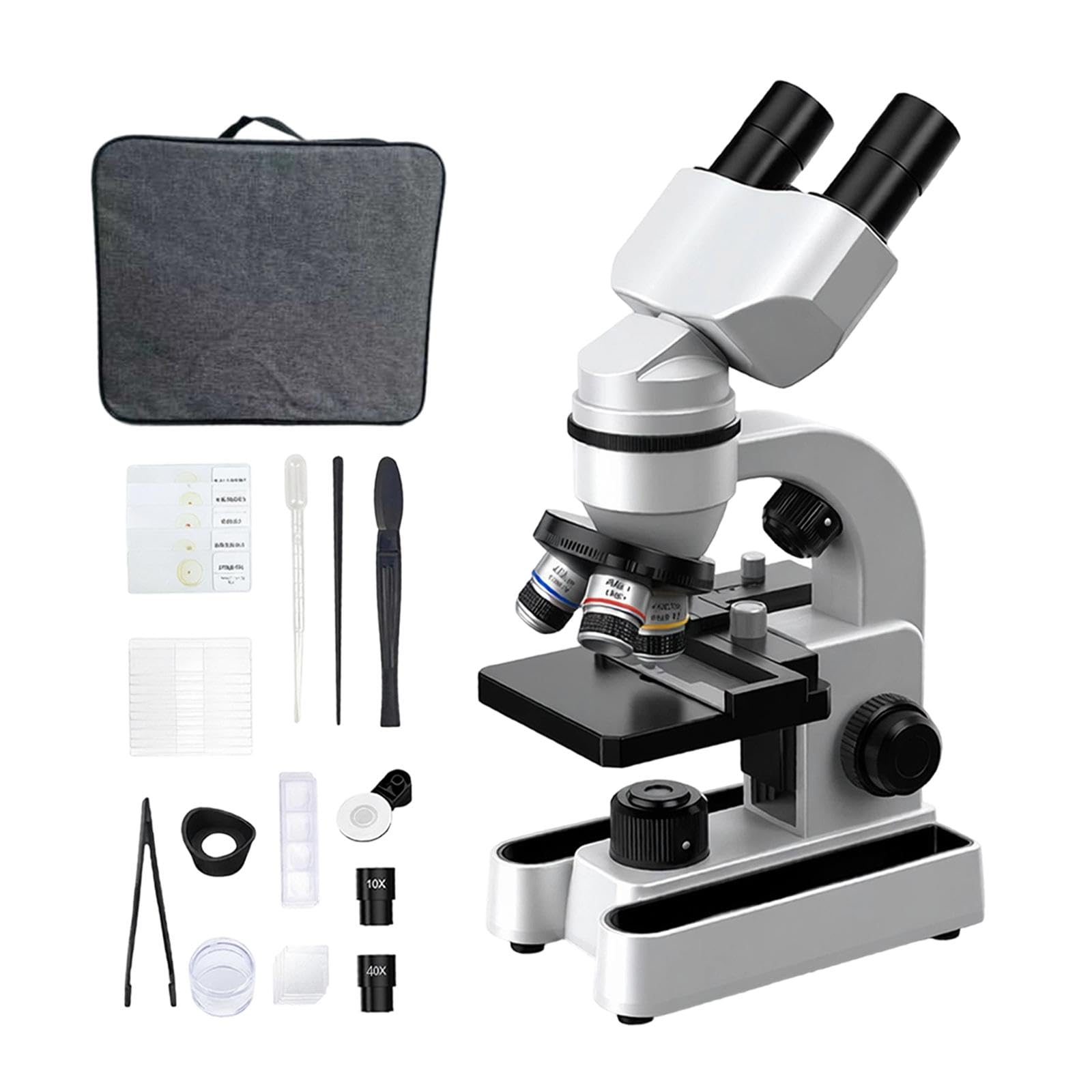 Kit Microscopio per Bambini, Giocattolo Scientifico con Ingrandimento 1600x E Vetrini. Educativo E Adatto Alle Bambine. Regalo Ideale.